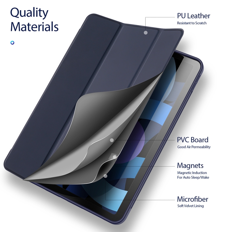 DUX DUCIS OSOM SERIES Three-folding Horizontal Flip Leather Case For Apple iPad Air (2020)(Blue) DUX DUCIS OSOM SERIES Three-folding Horizontal Flip Leather Case For Apple iPad Air (2020)(Blue)