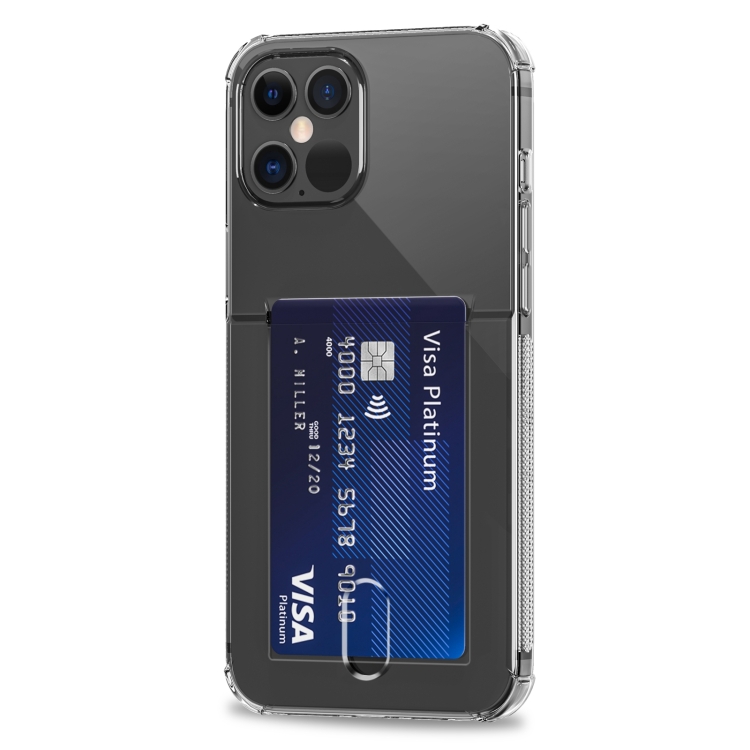 For iPhone 12 TPU Transparent Protective Case with Card Slots(Transparent) For iPhone 12 TPU Transparent Protective Case with Card Slots(Transparent)