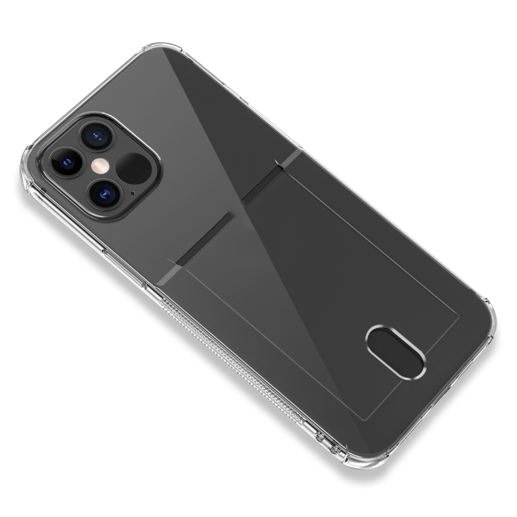 For iPhone 12 TPU Transparent Protective Case with Card Slots(Transparent) For iPhone 12 TPU Transparent Protective Case with Card Slots(Transparent)