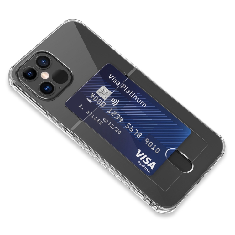 For iPhone 12 TPU Transparent Protective Case with Card Slots(Transparent) For iPhone 12 TPU Transparent Protective Case with Card Slots(Transparent)