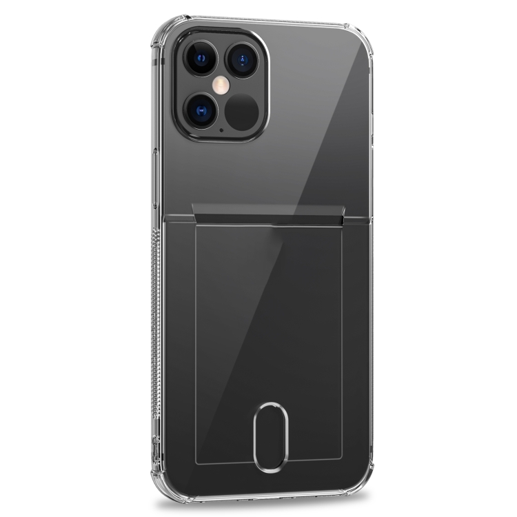 For iPhone 12 TPU Transparent Protective Case with Card Slots(Transparent) For iPhone 12 TPU Transparent Protective Case with Card Slots(Transparent)