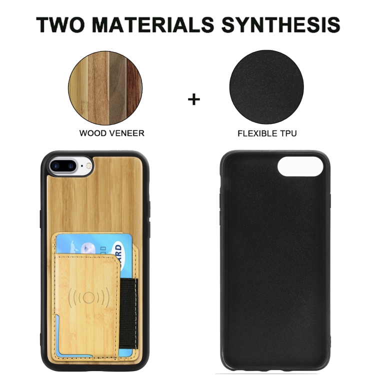 Wood Grain PU+TPU Protective Case with Card Slot For iPhone 8 & 7(Bamboo) Wood Grain PU+TPU Protective Case with Card Slot For iPhone 8 & 7(Bamboo)