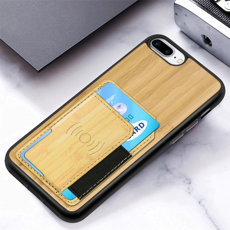 Wood Grain PU+TPU Protective Case with Card Slot For iPhone 8 & 7(Bamboo) Wood Grain PU+TPU Protective Case with Card Slot For iPhone 8 & 7(Bamboo)