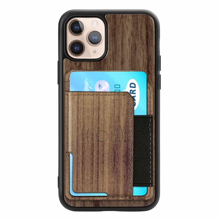 For iPhone 11 Pro Max Wood Grain PU+TPU Protective Case with Card Slot (Walnut) For iPhone 11 Pro Max Wood Grain PU+TPU Protective Case with Card Slot (Walnut)