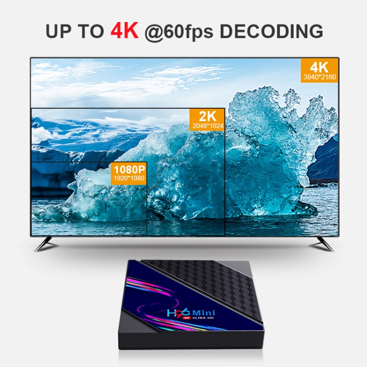 H96 Mini V8 4K Smart TV Caja con control remoto, Android 10.0, RK3228A  CORTEX-A7, 2GB + 16GB, Tiktok incorporado, soporte DLNA / HDMI / USBX2 /  2.4G WiFi, Tipo de enchufe: Enchufe de la UE