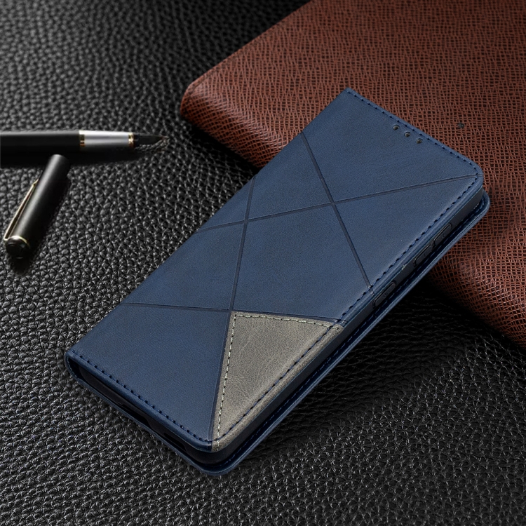 For Samsung Galaxy S21 5G Rhombus Texture Horizontal Flip Magnetic Leather Case with Holder & Card Slots(Blue) For Samsung Galaxy S21 5G Rhombus Texture Horizontal Flip Magnetic Leather Case with Holder & Card Slots(Blue)