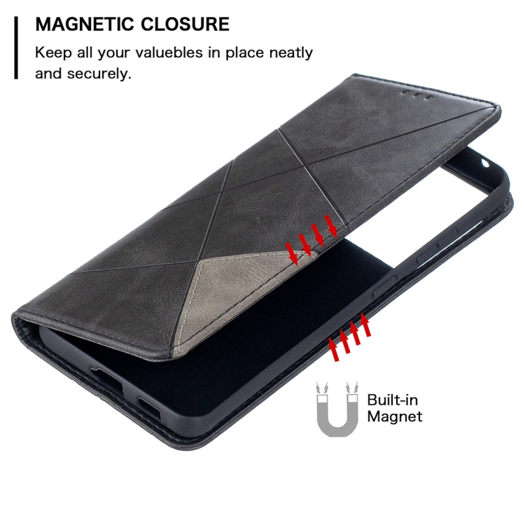 For Samsung Galaxy S21 Ultra 5G Rhombus Texture Horizontal Flip Magnetic Leather Case with Holder & Card Slots(Black) For Samsung Galaxy S21 Ultra 5G Rhombus Texture Horizontal Flip Magnetic Leather Case with Holder & Card Slots(Black)