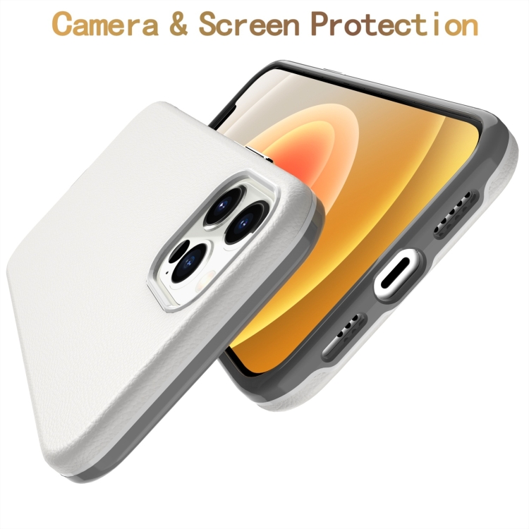 For iPhone 12 / 12 Pro Business Style PU + PC Protective Case(White) For iPhone 12 / 12 Pro Business Style PU + PC Protective Case(White)