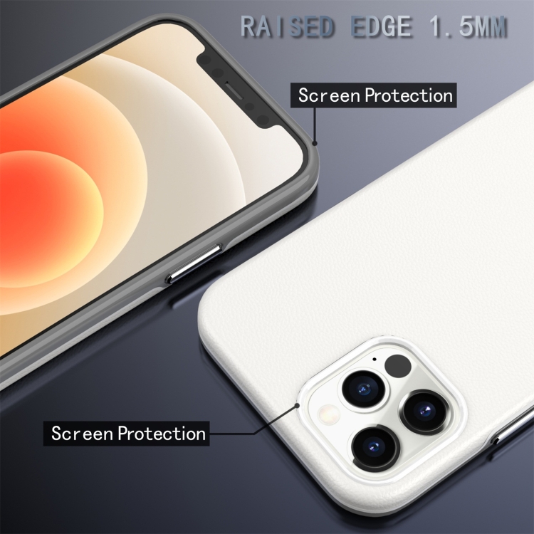 For iPhone 12 / 12 Pro Business Style PU + PC Protective Case(White) For iPhone 12 / 12 Pro Business Style PU + PC Protective Case(White)