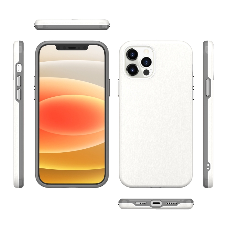 For iPhone 12 / 12 Pro Business Style PU + PC Protective Case(White) For iPhone 12 / 12 Pro Business Style PU + PC Protective Case(White)