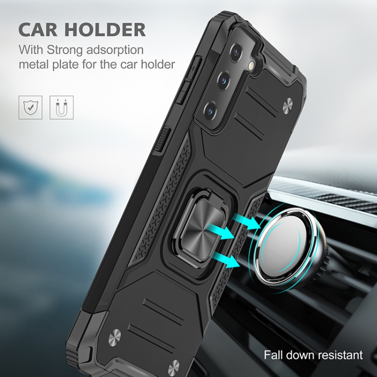 For Samsung Galaxy S21 5G Magnetic Armor Shockproof TPU + PC Case with Metal Ring Holder(Black) For Samsung Galaxy S21 5G Magnetic Armor Shockproof TPU + PC Case with Metal Ring Holder(Black)