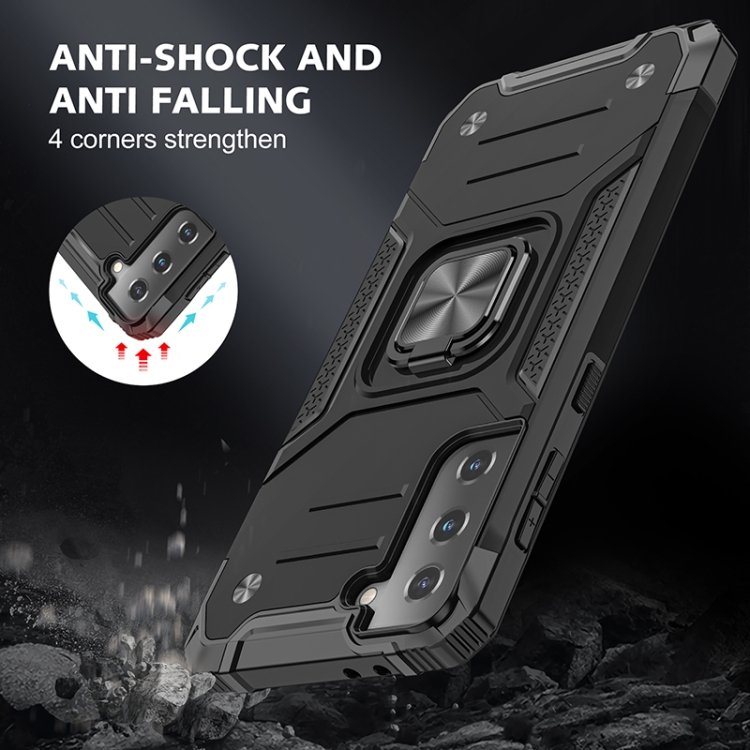 For Samsung Galaxy S21 5G Magnetic Armor Shockproof TPU + PC Case with Metal Ring Holder(Black) For Samsung Galaxy S21 5G Magnetic Armor Shockproof TPU + PC Case with Metal Ring Holder(Black)