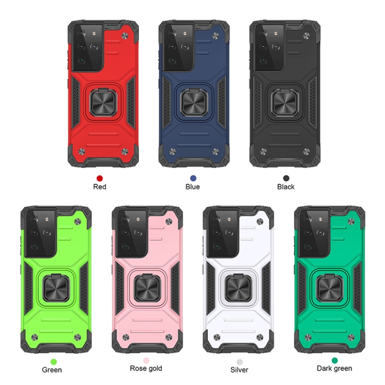 For Samsung Galaxy S21 Ultra 5G Magnetic Armor Shockproof TPU + PC Case with Metal Ring Holder(Red) For Samsung Galaxy S21 Ultra 5G Magnetic Armor Shockproof TPU + PC Case with Metal Ring Holder(Red)