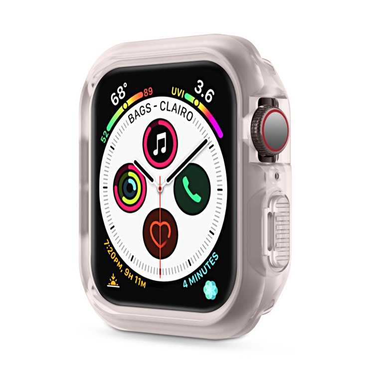 SUNSKY - Siliconen frame beschermhoes voor Apple Watch Series 6 \u0026 SE \u0026 5 \u0026  4 44 mm (roze)