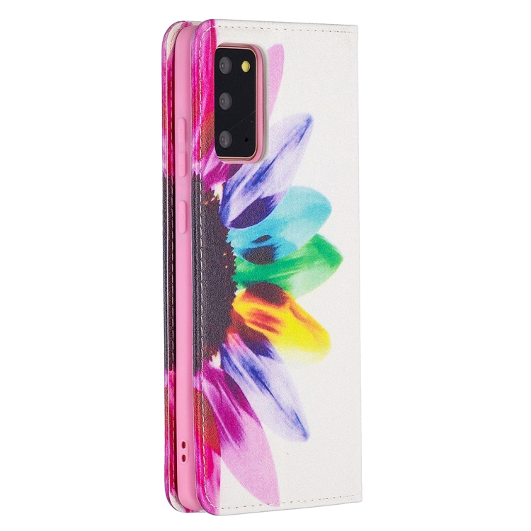 For Samsung Galaxy Note20 Colored Drawing Pattern Invisible Magnetic Horizontal Flip PU Leather Case with Holder & Card Slots & Wallet(Sun Flower) For Samsung Galaxy Note20 Colored Drawing Pattern Invisible Magnetic Horizontal Flip PU Leather Case with Holder & Card Slots & Wallet(Sun Flower)