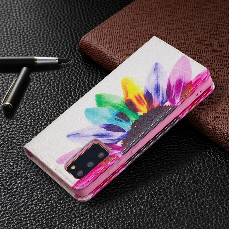 For Samsung Galaxy Note20 Colored Drawing Pattern Invisible Magnetic Horizontal Flip PU Leather Case with Holder & Card Slots & Wallet(Sun Flower) For Samsung Galaxy Note20 Colored Drawing Pattern Invisible Magnetic Horizontal Flip PU Leather Case with Holder & Card Slots & Wallet(Sun Flower)