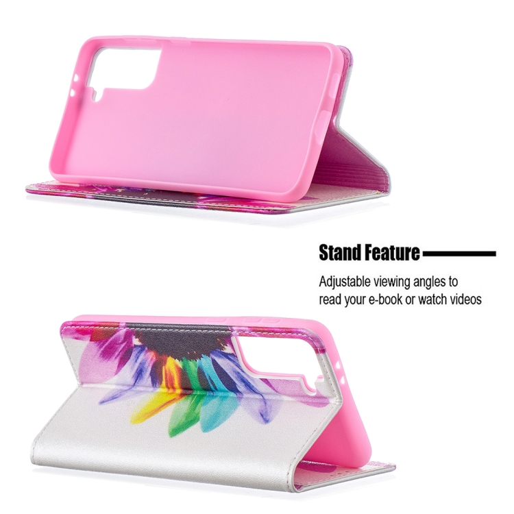 For Samsung Galaxy S21+ 5G Colored Drawing Pattern Invisible Magnetic Horizontal Flip PU Leather Case with Holder & Card Slots & Wallet(Sun Flower) For Samsung Galaxy S21+ 5G Colored Drawing Pattern Invisible Magnetic Horizontal Flip PU Leather Case with Holder & Card Slots & Wallet(Sun Flower)