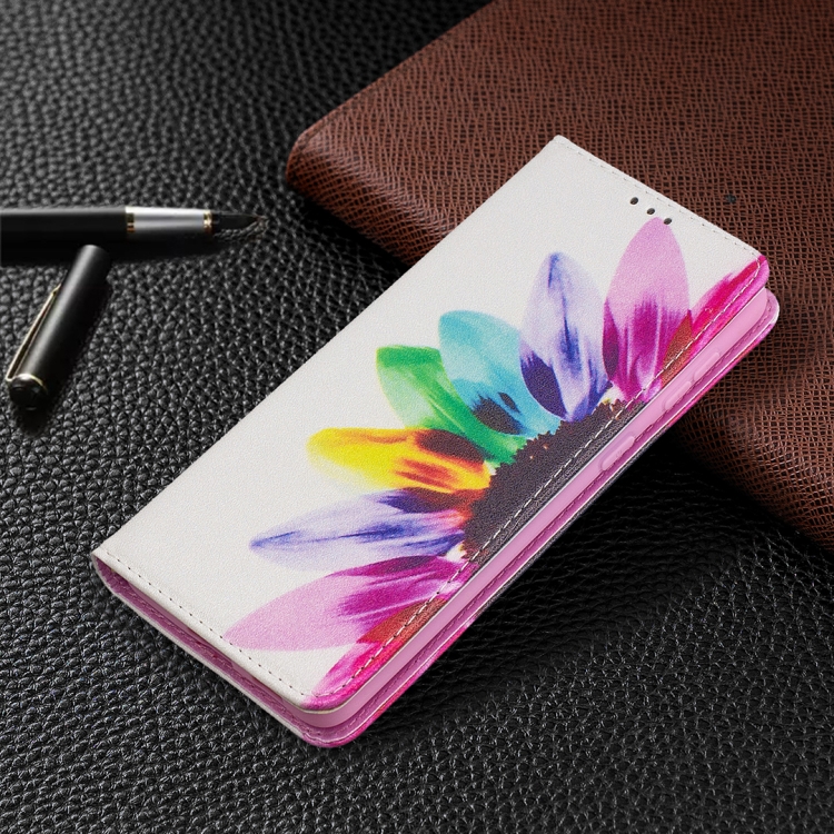 For Samsung Galaxy S21+ 5G Colored Drawing Pattern Invisible Magnetic Horizontal Flip PU Leather Case with Holder & Card Slots & Wallet(Sun Flower) For Samsung Galaxy S21+ 5G Colored Drawing Pattern Invisible Magnetic Horizontal Flip PU Leather Case with Holder & Card Slots & Wallet(Sun Flower)