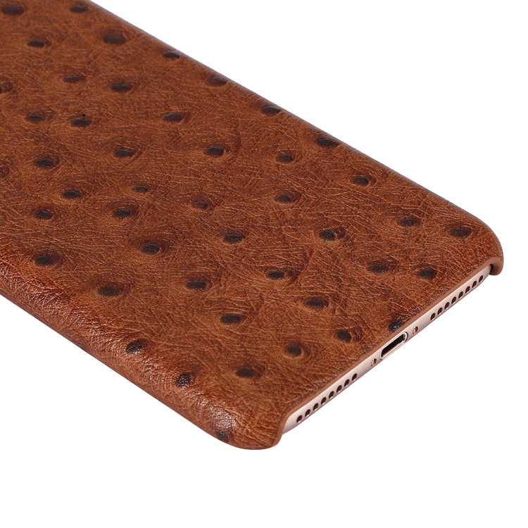 For iPhone SE 2022 / SE 2020 / 8 / 7 Ostrich Texture Head-layer Cowhide Leather Back Cover Case(Brown) For iPhone SE 2022 / SE 2020 / 8 / 7 Ostrich Texture Head-layer Cowhide Leather Back Cover Case(Brown)