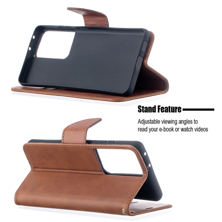 For Samsung Galaxy S21 Ultra 5G Lambskin Texture Pure Color Horizontal Flip PU Leather Case with Holder & Card Slots & Wallet & Lanyard(Brown) For Samsung Galaxy S21 Ultra 5G Lambskin Texture Pure Color Horizontal Flip PU Leather Case with Holder & Card Slots & Wallet & Lanyard(Brown)