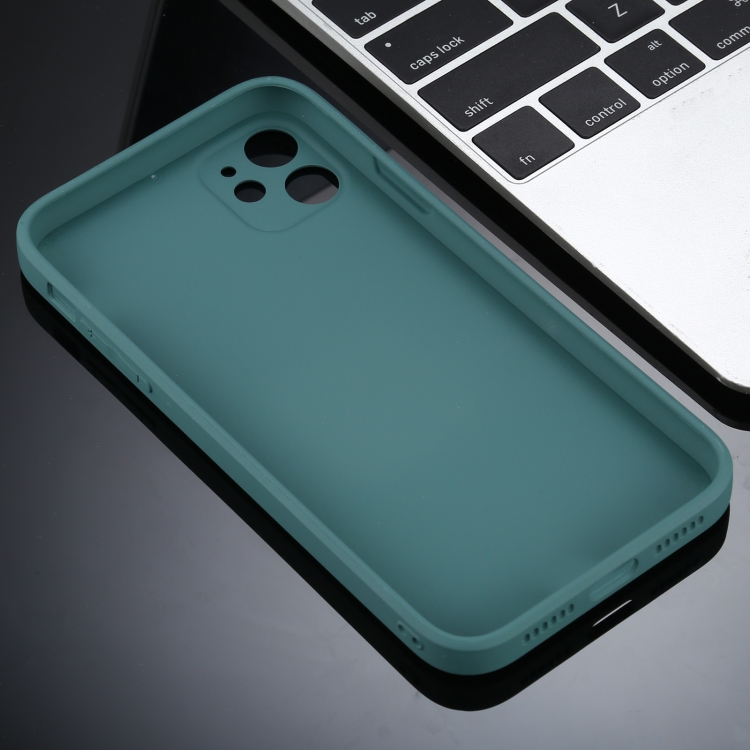 For iPhone 12 Solid Color Glass + Silicone Protective Case(Dark Green) For iPhone 12 Solid Color Glass + Silicone Protective Case(Dark Green)