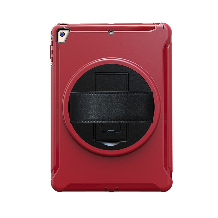 For iPad 9.7 inch (2017) 360 Degree Rotation PC+TPU Protective Cover with Holder & Hand Strap(Red) For iPad 9.7 inch (2017) 360 Degree Rotation PC+TPU Protective Cover with Holder & Hand Strap(Red)