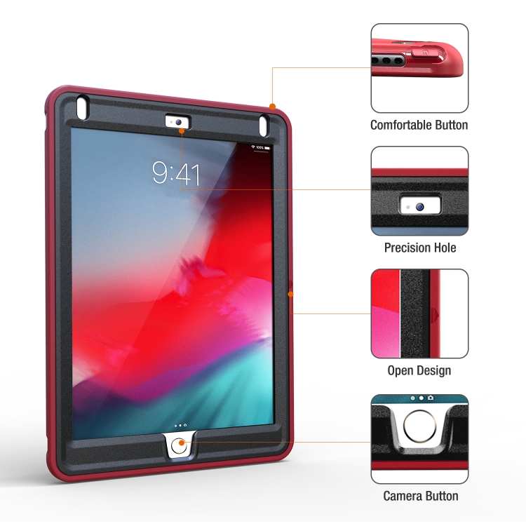 For iPad 9.7 inch (2017) 360 Degree Rotation PC+TPU Protective Cover with Holder & Hand Strap(Red) For iPad 9.7 inch (2017) 360 Degree Rotation PC+TPU Protective Cover with Holder & Hand Strap(Red)