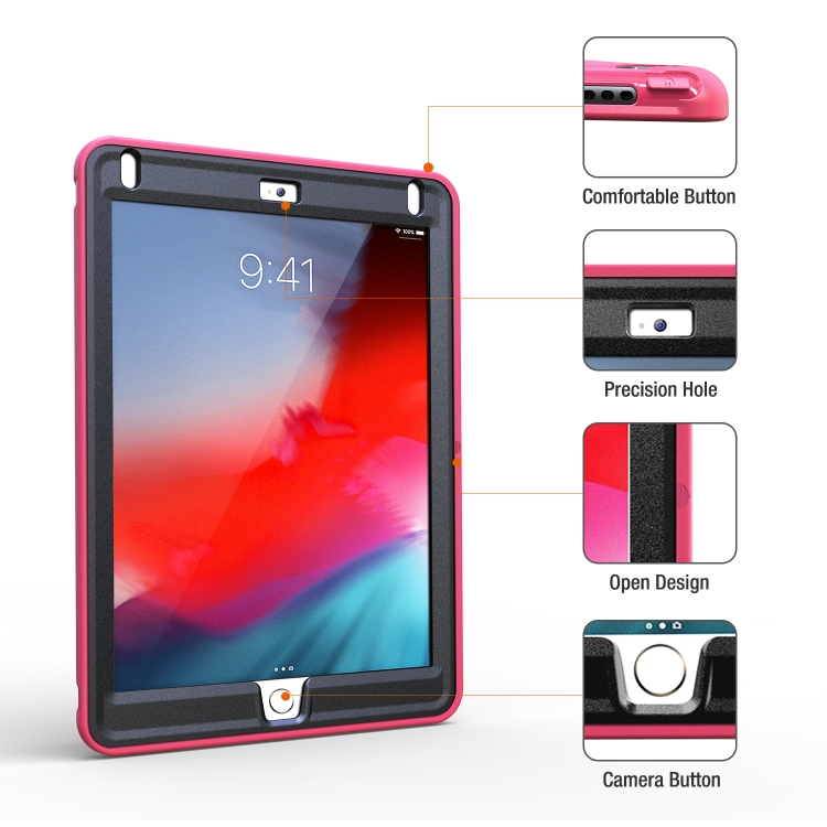 Coque rouge pour iPad 9,7 pouces 2017 360 Degrés De Rotation