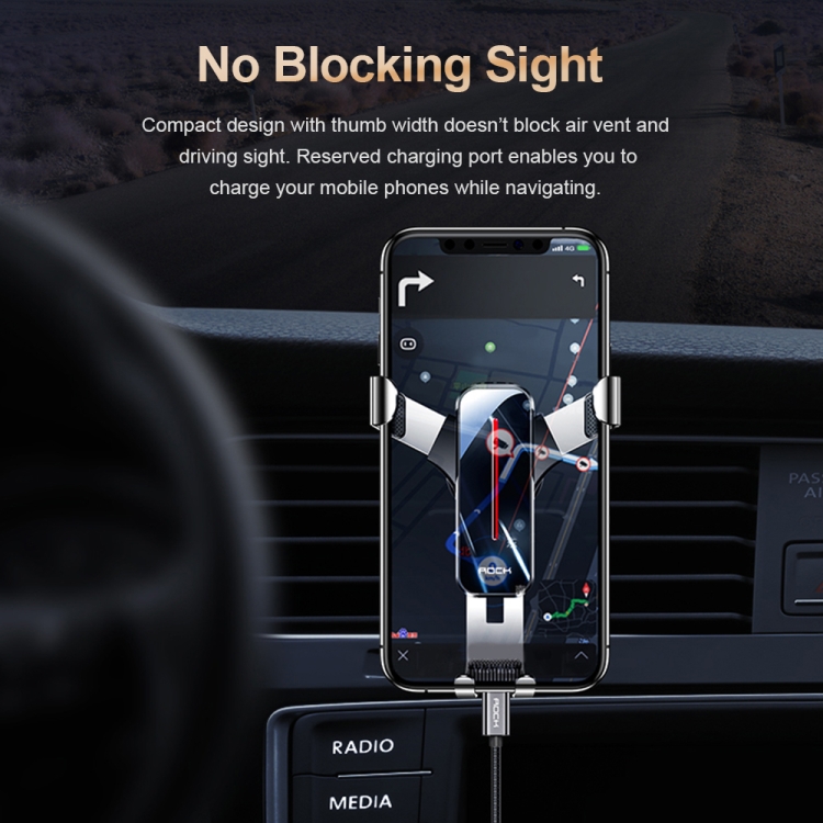 ROCK Car Mobile Phone Gravity Universal Ball Air Outlet Bracket(Tarnish) ROCK Car Mobile Phone Gravity Universal Ball Air Outlet Bracket(Tarnish)