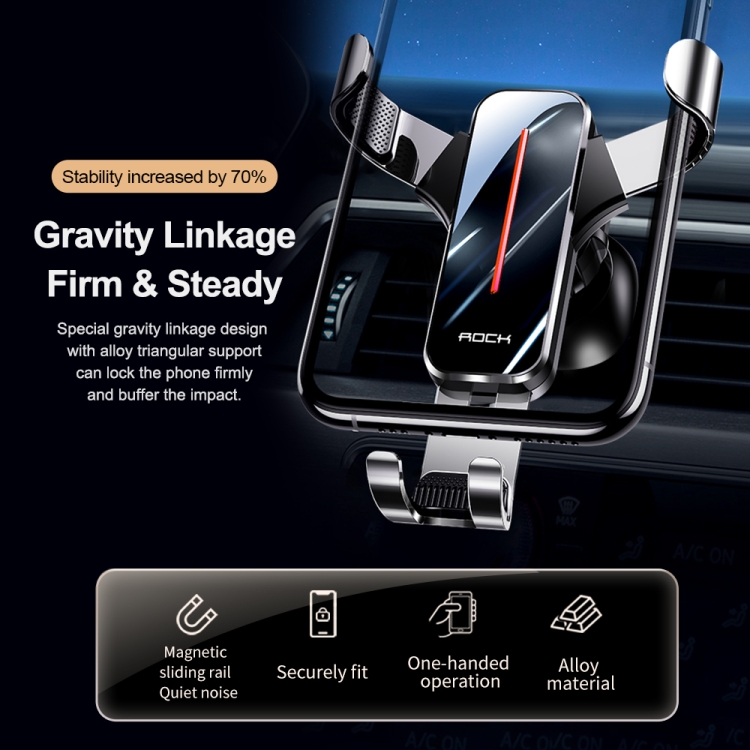 ROCK Car Mobile Phone Gravity Universal Ball Air Outlet Bracket(Tarnish) ROCK Car Mobile Phone Gravity Universal Ball Air Outlet Bracket(Tarnish)