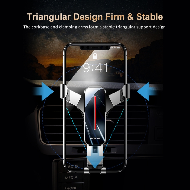 ROCK Car Mobile Phone Gravity Universal Ball Air Outlet Bracket(Tarnish) ROCK Car Mobile Phone Gravity Universal Ball Air Outlet Bracket(Tarnish)