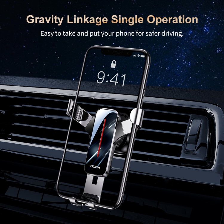ROCK Car Mobile Phone Gravity Universal Ball Air Outlet Bracket(Tarnish) ROCK Car Mobile Phone Gravity Universal Ball Air Outlet Bracket(Tarnish)