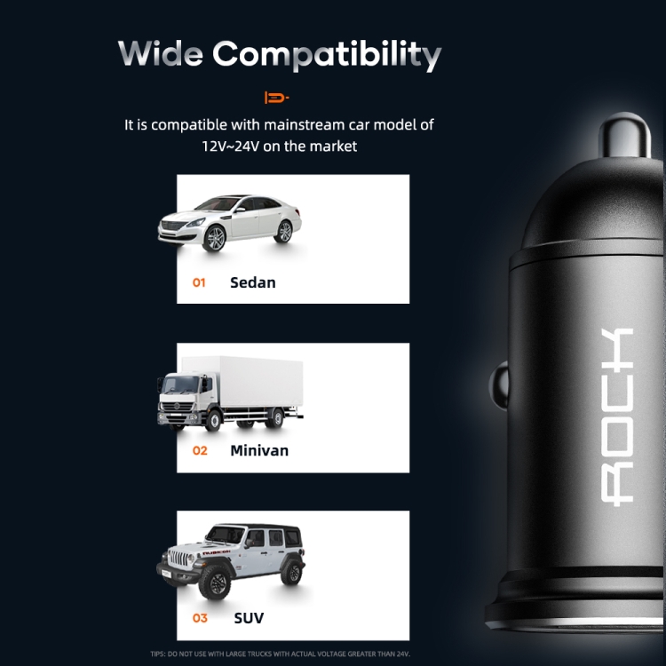 ROCK H11 4.8A 24W Mini Dual USB Car Charger(Black) ROCK H11 4.8A 24W Mini Dual USB Car Charger(Black)