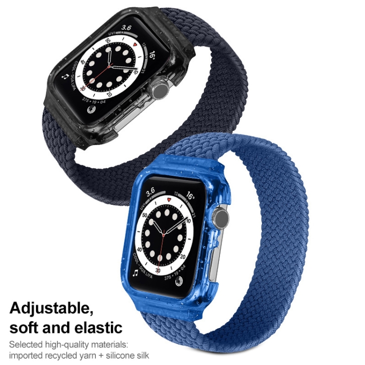Bandas de reloj de correa de muñeca de tejido con marco para Apple Watch Series 7 45 mm / y 6 y SE y 5 y 4 44 mm, longitud: 135 mm (verde oliva oscura) - 2