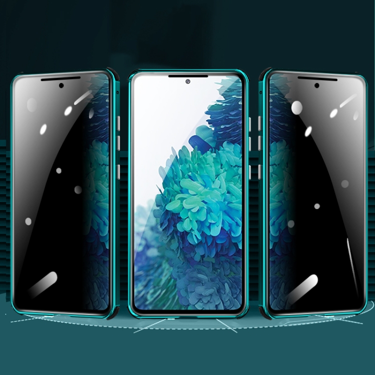 For Samsung Galaxy Note20 Four-corner Shockproof Anti-peeping Magnetic Metal Frame Double-sided Tempered Glass Case(Green) For Samsung Galaxy Note20 Four-corner Shockproof Anti-peeping Magnetic Metal Frame Double-sided Tempered Glass Case(Green)