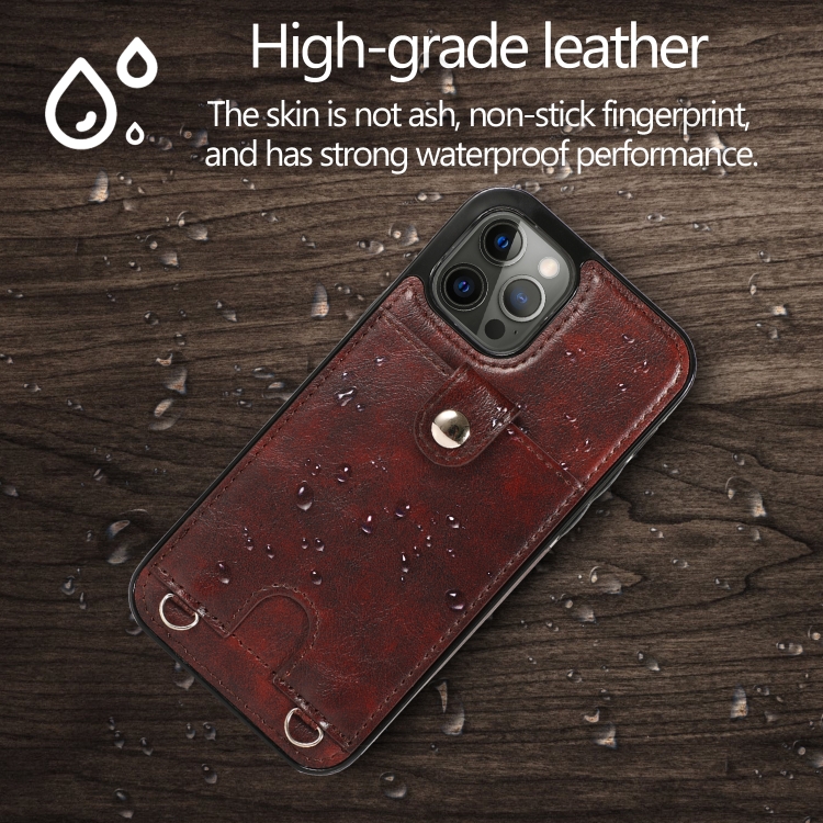 For iPhone 12 Pro Max Shockproof PU Leather + TPU Protective Case with Card Slot & Lanyard(Brown) For iPhone 12 Pro Max Shockproof PU Leather + TPU Protective Case with Card Slot & Lanyard(Brown)