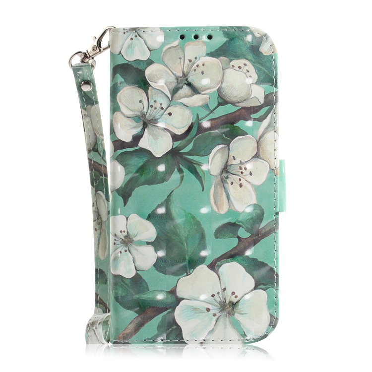 For Samsung Galaxy S21 5G 3D Colored Drawing Horizontal Flip Leather Case with Holder & Card Slots & Wallet & Lanyard(Watercolor Flower)