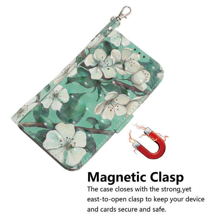 For Samsung Galaxy S21 5G 3D Colored Drawing Horizontal Flip Leather Case with Holder & Card Slots & Wallet & Lanyard(Watercolor Flower)