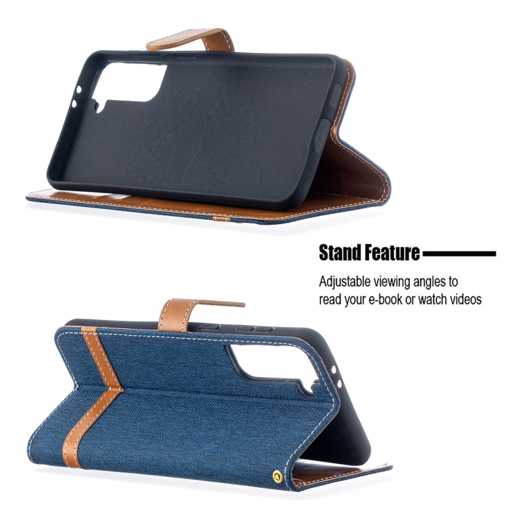 For Samsung Galaxy S21+ 5G Color Matching Denim Texture Horizontal Flip Leather Case with Holder & Card Slots & Wallet & Lanyard(Dark Blue) For Samsung Galaxy S21+ 5G Color Matching Denim Texture Horizontal Flip Leather Case with Holder & Card Slots & Wallet & Lanyard(Dark Blue)