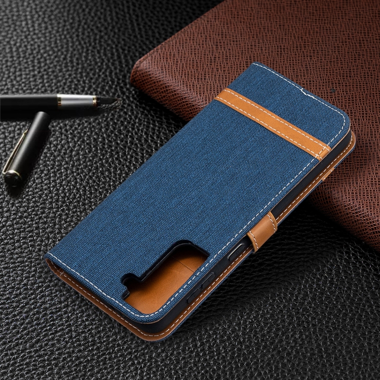 For Samsung Galaxy S21+ 5G Color Matching Denim Texture Horizontal Flip Leather Case with Holder & Card Slots & Wallet & Lanyard(Dark Blue) For Samsung Galaxy S21+ 5G Color Matching Denim Texture Horizontal Flip Leather Case with Holder & Card Slots & Wallet & Lanyard(Dark Blue)