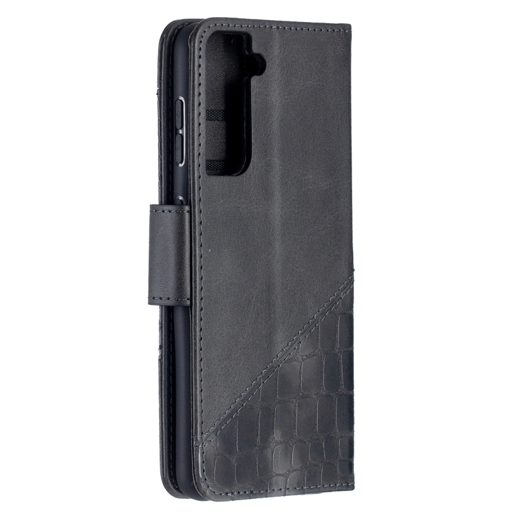 For Samsung Galaxy S21 5G Matching Color Crocodile Texture Horizontal Flip PU Leather Case with Wallet & Holder & Card Slots(Black) For Samsung Galaxy S21 5G Matching Color Crocodile Texture Horizontal Flip PU Leather Case with Wallet & Holder & Card Slots(Black)
