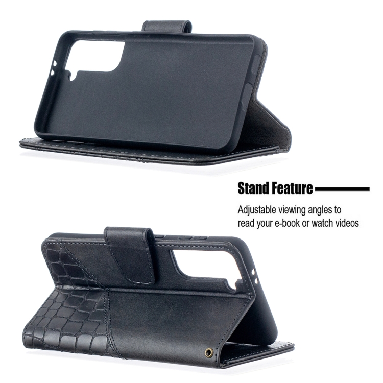For Samsung Galaxy S21 5G Matching Color Crocodile Texture Horizontal Flip PU Leather Case with Wallet & Holder & Card Slots(Black) For Samsung Galaxy S21 5G Matching Color Crocodile Texture Horizontal Flip PU Leather Case with Wallet & Holder & Card Slots(Black)