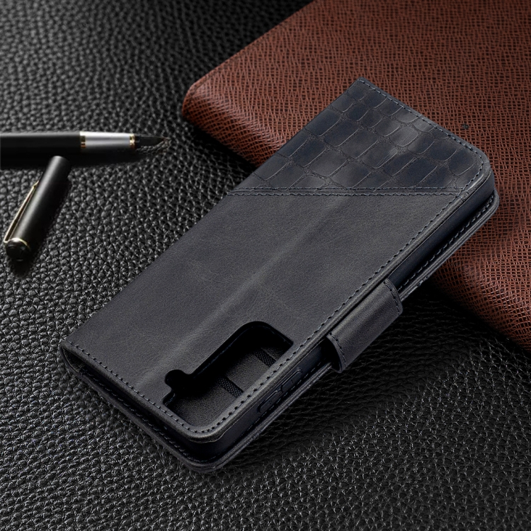 For Samsung Galaxy S21 5G Matching Color Crocodile Texture Horizontal Flip PU Leather Case with Wallet & Holder & Card Slots(Black) For Samsung Galaxy S21 5G Matching Color Crocodile Texture Horizontal Flip PU Leather Case with Wallet & Holder & Card Slots(Black)