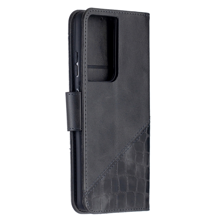 For Samsung Galaxy S21 Ultra 5G Matching Color Crocodile Texture Horizontal Flip PU Leather Case with Wallet & Holder & Card Slots(Black) For Samsung Galaxy S21 Ultra 5G Matching Color Crocodile Texture Horizontal Flip PU Leather Case with Wallet & Holder & Card Slots(Black)