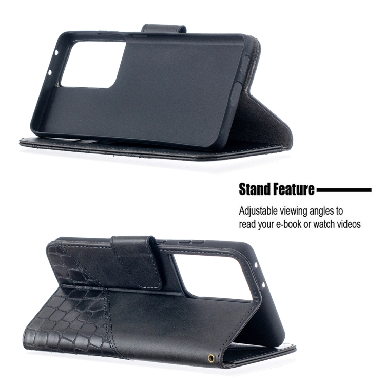 For Samsung Galaxy S21 Ultra 5G Matching Color Crocodile Texture Horizontal Flip PU Leather Case with Wallet & Holder & Card Slots(Black) For Samsung Galaxy S21 Ultra 5G Matching Color Crocodile Texture Horizontal Flip PU Leather Case with Wallet & Holder & Card Slots(Black)