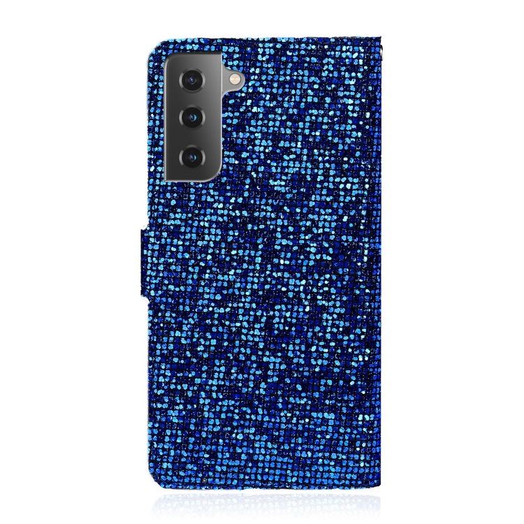 For Samsung Galaxy S21+ 5G Glitter Powder Horizontal Flip Leather Case with Card Slots & Holder & Lanyard(Blue) For Samsung Galaxy S21+ 5G Glitter Powder Horizontal Flip Leather Case with Card Slots & Holder & Lanyard(Blue)