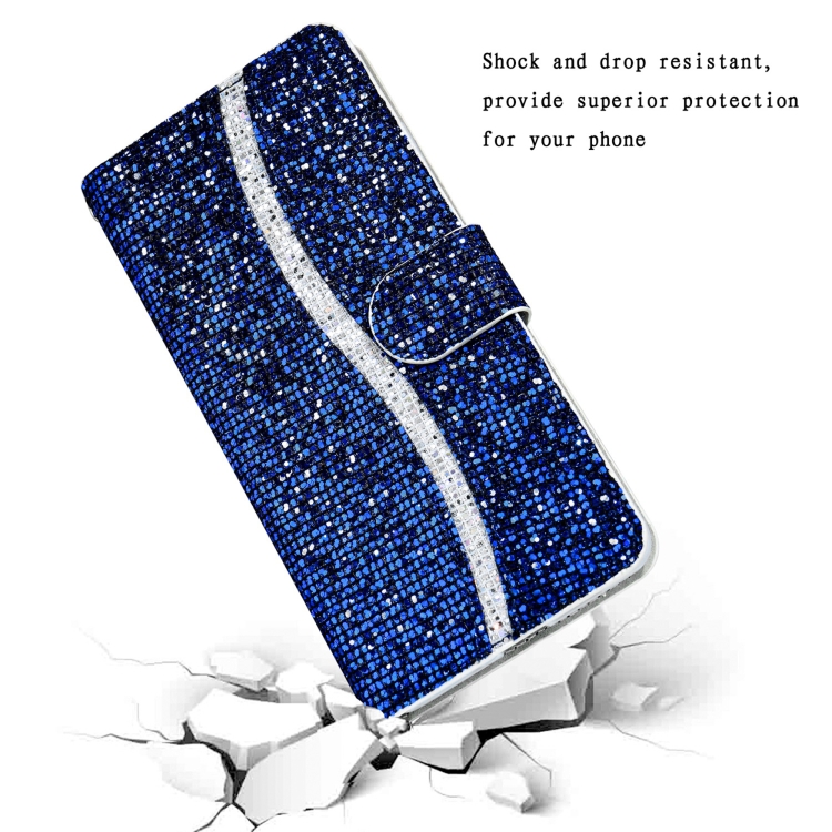 For Samsung Galaxy S21+ 5G Glitter Powder Horizontal Flip Leather Case with Card Slots & Holder & Lanyard(Blue) For Samsung Galaxy S21+ 5G Glitter Powder Horizontal Flip Leather Case with Card Slots & Holder & Lanyard(Blue)