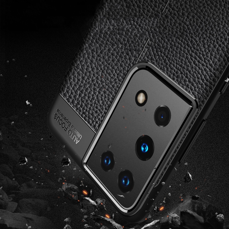 For Samsung Galaxy S21 Ultra 5G Litchi Texture TPU Shockproof Case(Black) For Samsung Galaxy S21 Ultra 5G Litchi Texture TPU Shockproof Case(Black)
