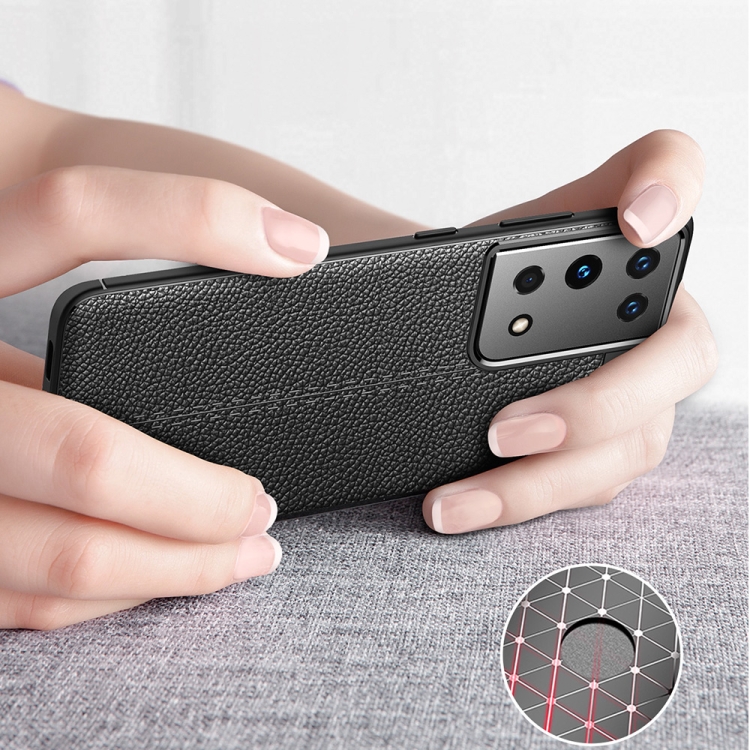 For Samsung Galaxy S21 Ultra 5G Litchi Texture TPU Shockproof Case(Black) For Samsung Galaxy S21 Ultra 5G Litchi Texture TPU Shockproof Case(Black)