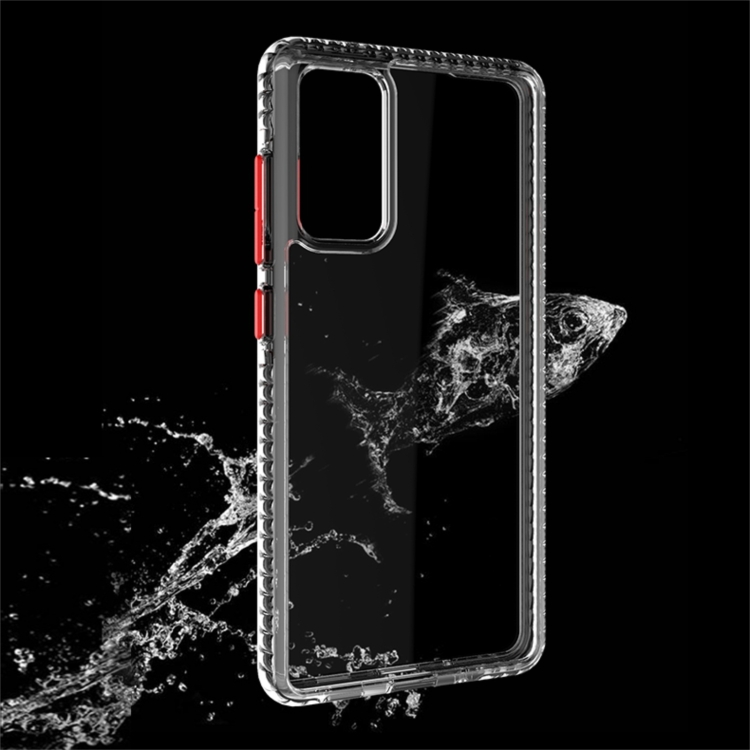 For Samsung Galaxy S20 FE 2 in 1 Ultra Clear Elf Shockproof PC + TPU Case with Removable Color Button(Red)